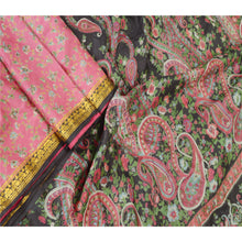 Load image into Gallery viewer, Sanskriti Vintage Sarees Pink Pure Silk Quilting Felting Craft Fabric Print Sari
