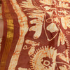 Sanskriti Vintage Sarees Cream 100% Pure Silk Batik Printed Sari Craft Sustainable Fabric