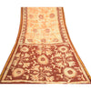 Sanskriti Vintage Sarees Cream 100% Pure Silk Batik Printed Sari Craft Sustainable Fabric