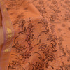 Sanskriti Vintage Sarees Brown Blend Silk Printed Woven Sari 5yd Craft Sustainable Fabric