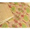 Sanskriti Vintage Sarees Indian Cream 100% Pure Silk Printed Sari Craft Sustainable Fabric
