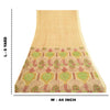 Sanskriti Vintage Sarees Indian Cream 100% Pure Silk Printed Sari Craft Sustainable Fabric