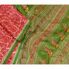 Sanskriti Vintage Sarees Red Indian 100% Pure Silk Printed Sari 5YD Craft Sustainable Fabric