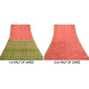 Sanskriti Vintage Sarees Red Indian 100% Pure Silk Printed Sari 5YD Craft Sustainable Fabric