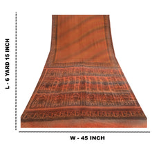 Load image into Gallery viewer, Sanskriti Vintage Sarees Saffron Baluchari Printed Pure Silk Sari Craft Fabric
