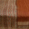 Sanskriti Vintage Indian Sarees Brown Pure Silk Printed Sari Floral Craft Sustainable Fabric
