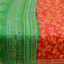 Load image into Gallery viewer, Sanskriti Vintage Sarees Red 100% Pure Silk Bandhani Printed Sari Craft Fabric
