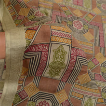Load image into Gallery viewer, Sanskriti Vintage Sarees Green Pure Silk Printed Sari Floral Soft Craft Fabric
