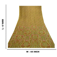 Load image into Gallery viewer, Sanskriti Vintage Sarees Green 100% Pure Silk Printed Sari 5yd Soft Craft Fabric
