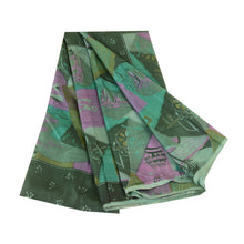 Load image into Gallery viewer, Sanskriti Vintage Sarees Green Indian Pure Silk Printed Sari Decor Craft Fabric
