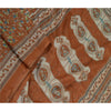 Sanskriti Vintage Sarees Brun Kunstsilke Kota Vævet Trykt Sari 5yd Håndværk Bæredygtigt Stof