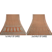 Load image into Gallery viewer, Sanskriti Vintage Sarees Brown Art Silk Kota Woven Printed Sari 5yd Craft Fabric

