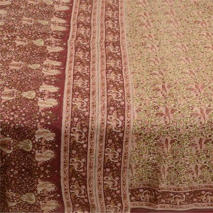 Sanskriti Vintage Sarees Multi Indian Pure Silk Printed Sari Soft Craft Sustainable Fabric