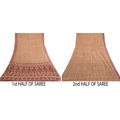 Sanskriti Vintage Sarees Multi Indian Pure Silk Printed Sari Soft Craft Sustainable Fabric