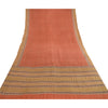 Sanskriti Vintage Sarees Orange Pure Silk Printed Sari Floral 5yd Craft Sustainable Fabric