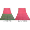 Sanskriti Vintage Sarees Pink From India Pure Silk Printed Sari Craft Sustainable Fabric