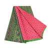 Sanskriti Vintage Sarees Pink From India Pure Silk Printed Sari Craft Sustainable Fabric