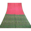 Sanskriti Vintage Sarees Pink From India Pure Silk Printed Sari Craft Sustainable Fabric