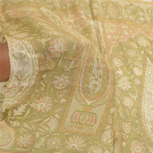 Load image into Gallery viewer, Sanskriti Vintage Sarees Indian Cream Pure Silk Printed Sari 5yd Craft Fabric
