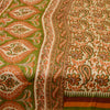 Sanskriti Vintage Sarees Orange Pure Silk Printed Sari Floral 5yd Craft Sustainable Fabric
