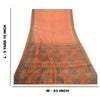 Sanskriti Vintage Sarees Orange Indian Pure Silk Printed Sari 5yd Craft Sustainable Fabric