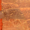 Sanskriti Vintage Sarees From India Orange Printed Pure Silk Sari Craft Sustainable Fabric