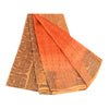 Sanskriti Vintage Sarees From India Orange Printed Pure Silk Sari Craft Sustainable Fabric