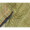 Sanskriti Vintage Sarees Green Indian Pure Silk Printed Sari Floral Craft Sustainable Fabric