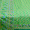 Sanskriti Vintage Sarees Green Pure Silk Printed Sari 5yd Floral Craft Sustainable Fabric