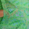 Sanskriti Vintage Sarees Green Pure Silk Printed Sari 5yd Floral Craft Sustainable Fabric