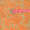 Sanskriti Vintage Sarees Orange Pure Silk Printed Sari Floral 5yd Craft Sustainable Fabric