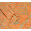 Sanskriti Vintage Sarees Orange Pure Silk Printed Sari Floral 5yd Craft Sustainable Fabric