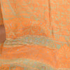 Sanskriti Vintage Sarees Orange Pure Silk Printed Sari Floral 5yd Craft Sustainable Fabric