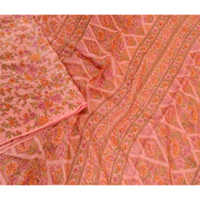 Load image into Gallery viewer, Sanskriti Vintage Sarees Blush-Pink Pure Silk Printed Sari Floral Craft Fabric
