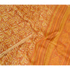 Sanskriti Vintage Sarees Indian Orange Pure Silk Printed Sari Soft Craft Sustainable Fabric