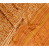 Sanskriti Vintage Sarees Indian Orange Pure Silk Printed Sari Soft Craft Sustainable Fabric