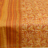 Sanskriti Vintage Sarees Indian Orange Pure Silk Printed Sari Soft Craft Sustainable Fabric