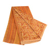 Sanskriti Vintage Sarees Indian Orange Pure Silk Printed Sari Soft Craft Sustainable Fabric