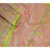 Sanskriti Vintage Sarees Pink Pure Silk Printed Zari Border Sari Craft Sustainable Fabric