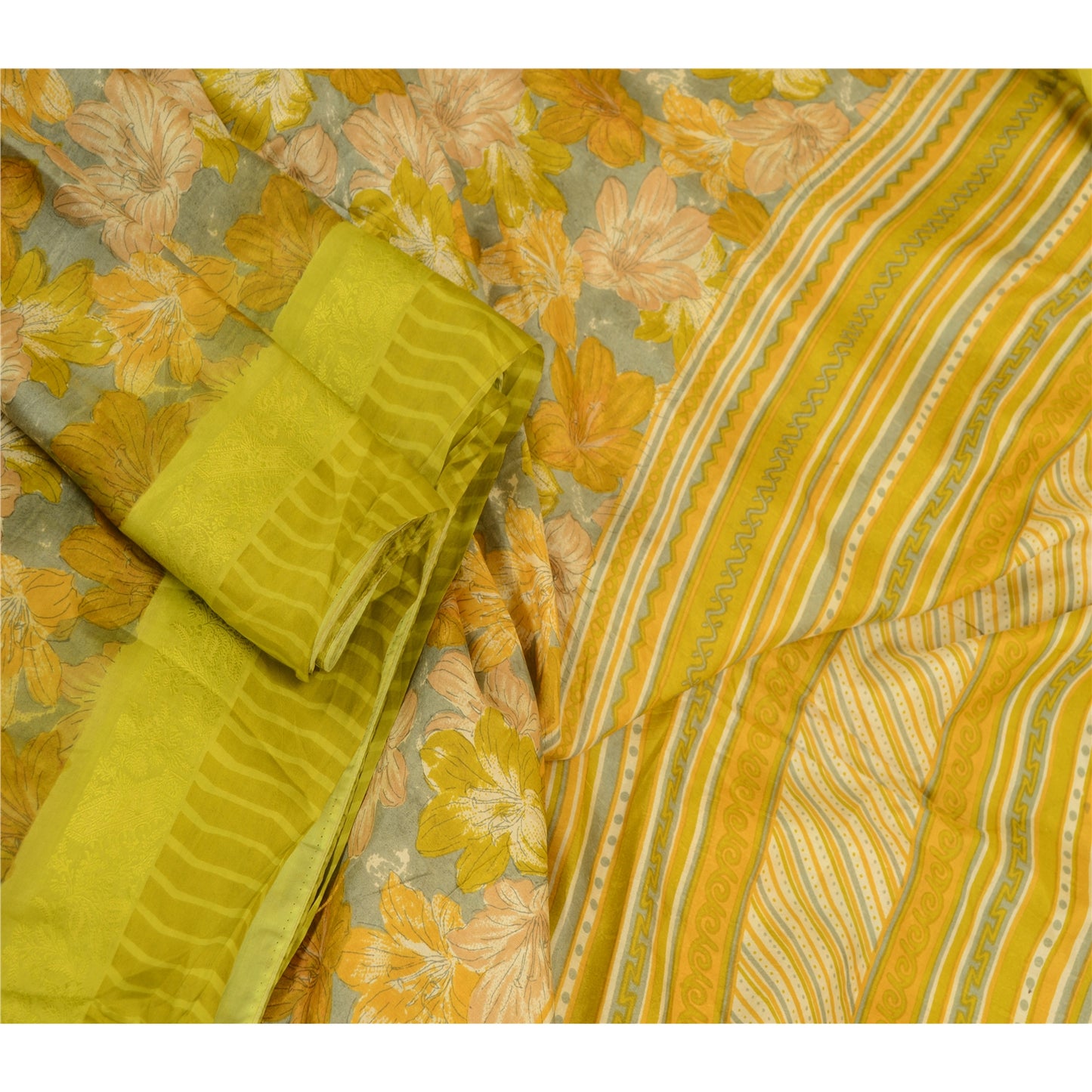 Sanskriti Vintage Sarees From India Multi Pure Silk Printed Sari Craft Sustainable Fabric