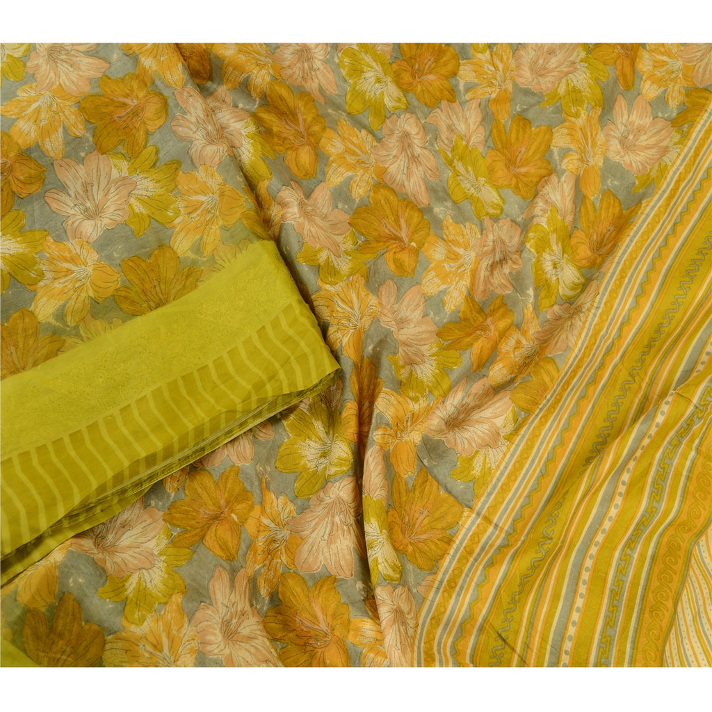 Sanskriti Vintage Sarees From India Multi Pure Silk Printed Sari Craft Sustainable Fabric