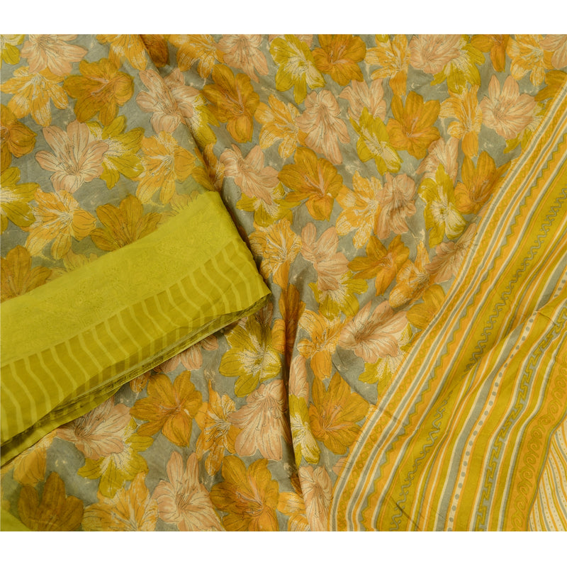 Sanskriti Vintage Sarees From India Multi Pure Silk Printed Sari Craft Sustainable Fabric