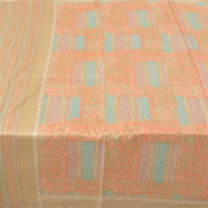 Sanskriti Vintage Sarees Indian Multi Printed Pure Silk Sari Floral Craft Sustainable Fabric