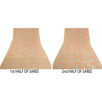 Sanskriti Vintage Sarees Indian Multi Printed Pure Silk Sari Floral Craft Sustainable Fabric