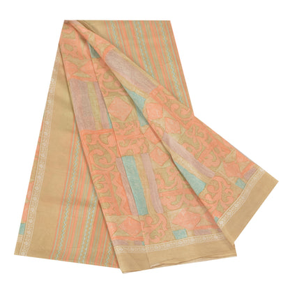 Sanskriti Vintage Sarees Indian Multi Printed Pure Silk Sari Floral Craft Sustainable Fabric
