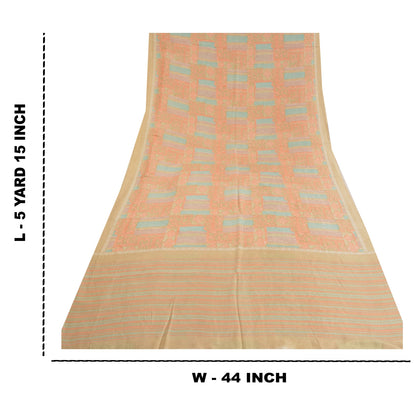 Sanskriti Vintage Sarees Indian Multi Printed Pure Silk Sari Floral Craft Sustainable Fabric