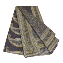 Load image into Gallery viewer, Sanskriti Vintage Sarees Indian Blue Printed Pure Silk Sari Floral Craft Fabric
