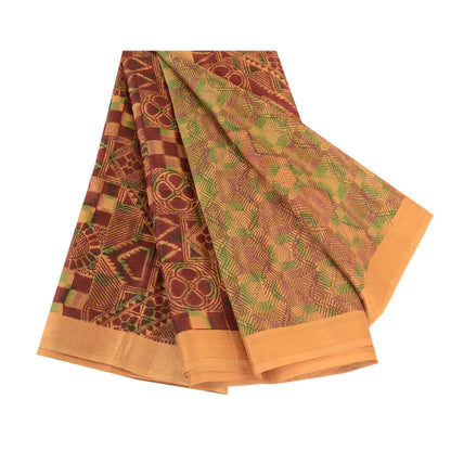 Sanskriti Vintage Sarees Indian Multi 100% Pure Silk Printed Sari Craft Sustainable Fabric