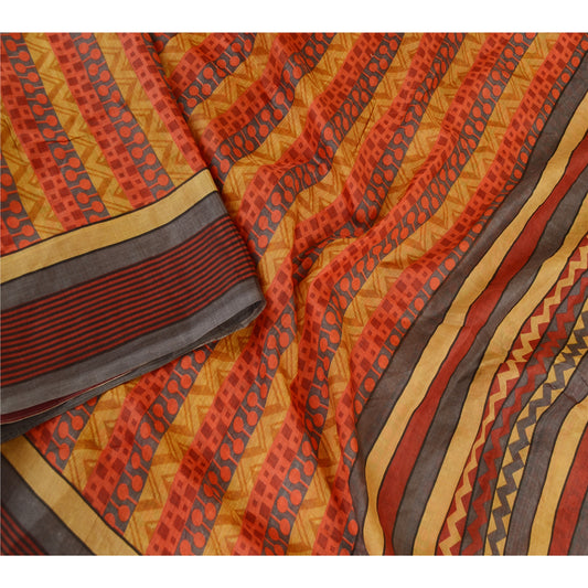 Sanskriti Vintage Sarees Multi Indian Pure Silk Printed Sari Floral Craft Sustainable Fabric