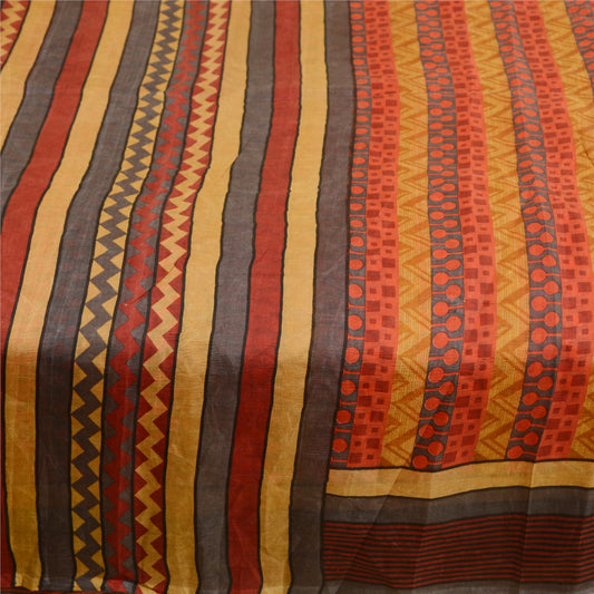 Sanskriti Vintage Sarees Multi Indian Pure Silk Printed Sari Floral Craft Sustainable Fabric